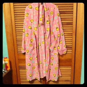 Rubber ducky fleece robe